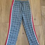 DNA Checkered Pants w/ Red & White Stripe on Side Size S Elastic Waistband Photo 0