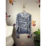 Free People Soft Blue Camo Zip-Up Hoodie - Size - Large Photo 2