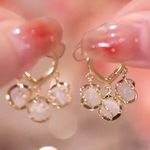 Bellflower Cat Is Eye Stone Earrings for Women Light Luxury and Temperament Photo 1