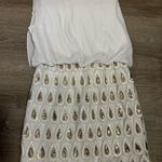 Boohoo White and Gold Sequin Dress Photo 0