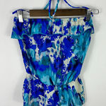 Wet Seal Vintage Y2K  Halter Top XS Blue Abstract Festival Retro Beach Indie Photo 0