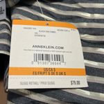 Anne Klein  size small woven long sleeve button down shirt gold buttons striped Photo 8