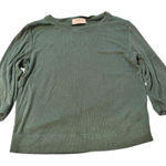Babaton  Baby Tee Green 3/4 length sleeve, ribbed, soft, crew‎ neck Size Small Photo 0