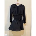 Madewell Bubble-Sleeve Smocked Mini Dress in True Black Size XS Photo 1