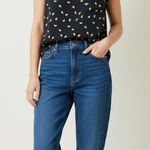 Papaya  Navy Blouse with Yellow Pattern Photo 0