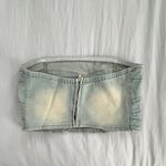 SheIn Green denim tube top strapless #grunge #indie NWOT Size M Photo 5