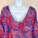 Leota Floral Purple Pink Red Jacquard Dress Size M Photo 5