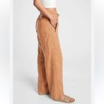 Athleta  Chambray Orange Tan Cabo Linen Wide Leg Pants Womens Size 4 Photo 2