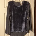 Faded Glory NWT  Dark Grey Velvet High Low Blouse XXL Photo 0