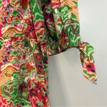 Cleobella Nadine Mini Dress Colorful Pink/Green Puff Shoulder Panama Print Med Photo 10