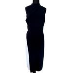 White House | Black Market WHBM Lined Black White Seeveless Banded Collar Dress 12 Photo 6