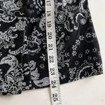 Alex Evenings Black Paisley Print Satin Shawl Collar Chiffon Long Sleeve Jacket Photo 8