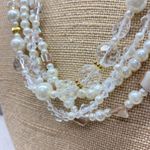 PREMIER DESIGN Multi Strand Pearl Crystal Beads Bridal Statement Necklace White Photo 6