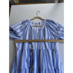 Crown & Ivy Striped Dress Size Large Cotton Blue & White Milkmaid Preppy Whimsy Photo 9