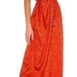 Saylor Red Orange Jacquard Jumpsuit Spaghetti Strap Wide Leg XS Formal Wedding Photo 0