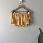 American Eagle  Outfitters Strapless Crop Top Yellow White Smocked Tube Top Crop Photo 1