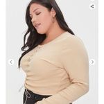 Forever 21 sz M knit lace up ribbed long sleeve top NWT Photo 1