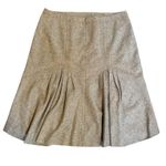 Nina Ricci Wool Tweed Pencil Skirt With Pin Tuck Detail Sz 10 Tan Photo 2