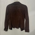 EXPRESS Brown Faux Suede Button-Up Top Photo 3