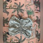 Final Touch  Tropical Palm Leaf Stretch Ruched Tank Top Spring Summer Shirt M Photo 0