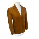 J. McLaughlin Aubrey Blazer Jacket Mustard Yellow Velvet Preppy Women's Small Photo 2