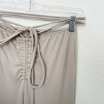 [TRESSER] Tan Criss Cross Tie Waist Ruched Low Rise Flare Leg Pants Size Small S Photo 6