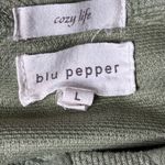 Blu Pepper Sage Green Textured Sweatshirt Photo 2