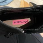 Betsey Johnson Estelle Black/Pink Rose Embroidered Fabric Pointed Ankle Boot 8.5 Photo 3