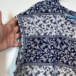 Elle  Short Sleeve Navy Blue White Short Sleeve Blouse Size XL EUC #0668-AZ Photo 3