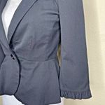 White House | Black Market Black Peplum High Collar Blazer Tailored Size Fit 0 Photo 2