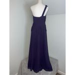 David's Bridal Women’s Wedding Guest Party Gown Bridesmaid One shoulder Dark Purple 10 Photo 3