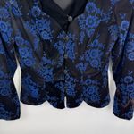 Vintage‎ Whimsigoth Scott McClintock Velvet Floral Jacket Black Blue Size 6 Photo 2