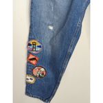 ZARA  Medium Wash Blue Patchwork Mom Jeans Women's 4 High Waist Tapered Leg Photo 5