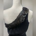 Black Halo Dress Womens 0 Black Feather Trim One Shoulder Helena
Draped Mini Photo 4