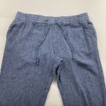 Old Navy  Blue Chambray Linen Blend Slim Leg Ankle Pants L Photo 1