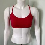 Fabletics  Dash Hot Coral Seamless Cherry Red Strappy Sports Bra Photo 0