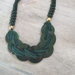 3 Piece Green Beaded Statement Necklace and Earring Set Photo 2