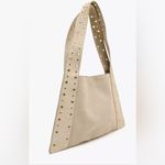 ZARA 100% cow leather Elegant Beige Studded Women's Bag Photo 2