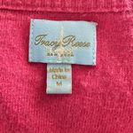 Tracy Reese Vintage  Fuscia Pink Black Sheer Lace Cropped Knit Sweater M Photo 6