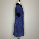 Olivaceous  100% Silk Blue Button Down Short Sleeves Dress, Sz Large Photo 4