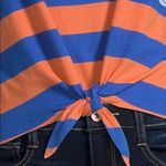 Flirtitude  blue/orange Stripe crop top Photo 3