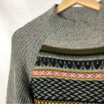 Urban Outfitters  UO Ecote Gray Colorful Printed Front Mock Neck Sweater M Photo 2