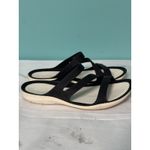 Crocs  Swiftwater White Black Strappy Slide Sandals Womens Size‎ 7 Iconic Slip On Photo 1