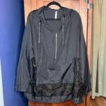 Fabletics  Becca Half Zip Jacket Black Oversized Windbreaker Lace Hoodie Size 3X Photo 2