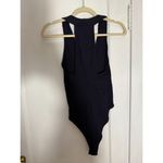 Topshop  Ruffle Plunge Cut Black Bodysuit Photo 2
