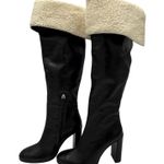 ZARA  Black Leather Knee High Boots with Shearling NWOT Size 40 / 9 Photo 6