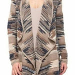 Lucky Brand  Drape Longline Open Cardigan Size M Cascade Aztec Soft Cozy Boho Photo 0