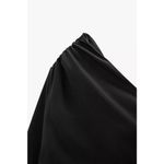 ZARA  Black Long Sleeve One Shoulder Stretch Back Slit Sheath Maxi Dress Size S Photo 7