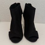Celia Paola Black Wedge Heel Ankle Bootie Open Toe Cutouts Size 6.5 Photo 2