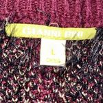 Gianni Bini Furry Crewneck Sweater Metallic Purple Plum Gold Black Art Deco sz L Photo 9